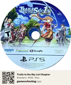 Trails in the Sky 1st Chapter PlayStation 5, NTSC disc