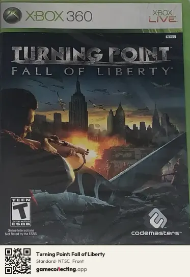 Turning Point: Fall of Liberty Xbox 360, NTSC box front