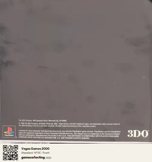 Vegas Games 2000 PlayStation, NTSC box front