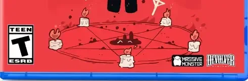 Cult of the Lamb, the ESRB box on its front