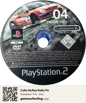 Colin McRae Rally 04 PlayStation 2, PAL disc