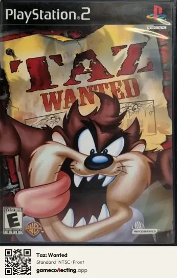 Taz: Wanted PlayStation 2, NTSC box front