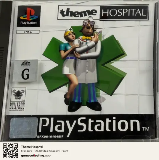 Theme Hospital PlayStation, United Kingdom box front