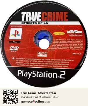 True Crime: Streets of LA PlayStation 2, PAL disc