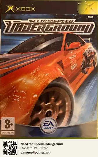 Need for Speed Underground Xbox, PAL box front