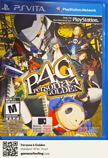 Persona 4 Golden PlayStation Vita, NTSC box front