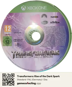 Transformers: Rise of the Dark Spark Xbox One, PAL disc