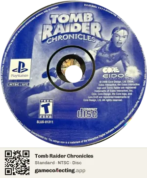 Tomb Raider Chronicles PlayStation, NTSC disc