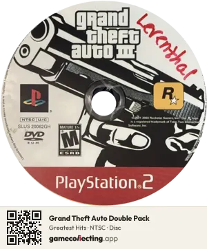 Grand Theft Auto Double Pack PlayStation 2, NTSC disc