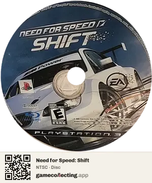 Need for Speed: Shift PlayStation 3, NTSC disc