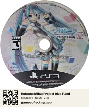 Hatsune Miku: Project Diva F 2nd PlayStation 3, NTSC disc