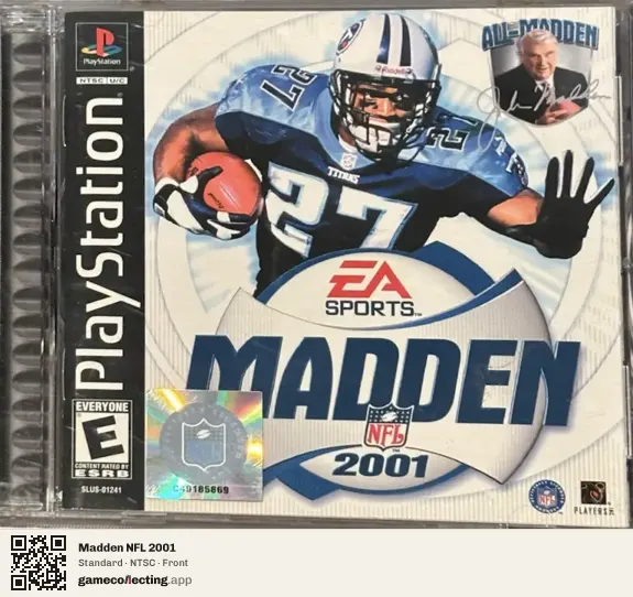 Madden NFL 2001 PlayStation, NTSC box front