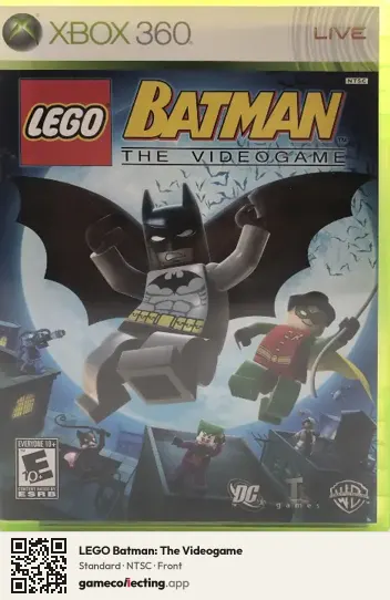 LEGO Batman: The Videogame Xbox 360, NTSC box front