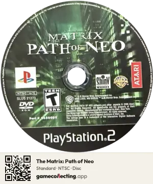The Matrix: Path of Neo PlayStation 2, NTSC disc