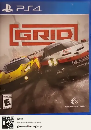 GRID PlayStation 4, NTSC box front