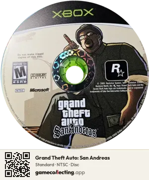 Grand Theft Auto: San Andreas Xbox, NTSC disc