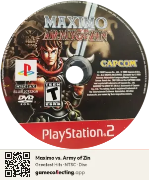 Maximo vs. Army of Zin PlayStation 2, NTSC disc