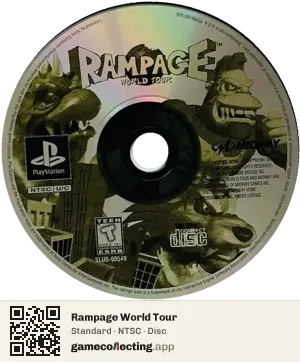 Rampage World Tour PlayStation, NTSC disc