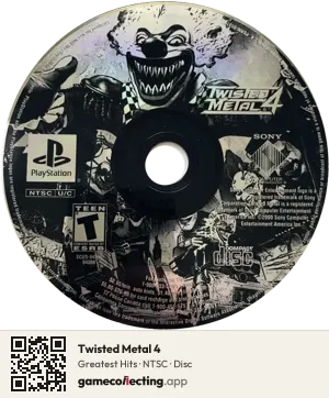 Twisted Metal 4 PlayStation, NTSC disc