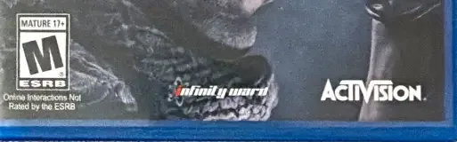 Call of Duty: Ghosts, the ESRB box on its front