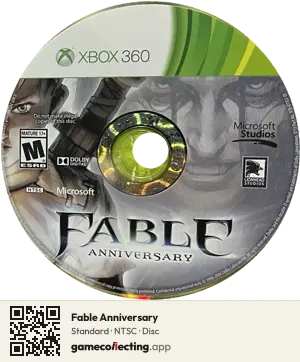 Fable Anniversary Xbox 360, NTSC disc