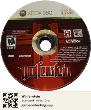 Wolfenstein Xbox 360, NTSC disc
