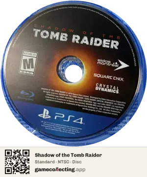Shadow of the Tomb Raider PlayStation 4, NTSC disc