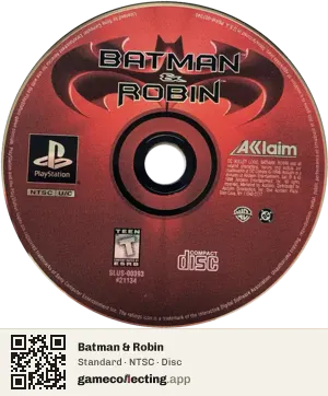 Batman & Robin PlayStation, NTSC disc