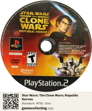 Star Wars: The Clone Wars: Republic Heroes PlayStation 2, NTSC disc