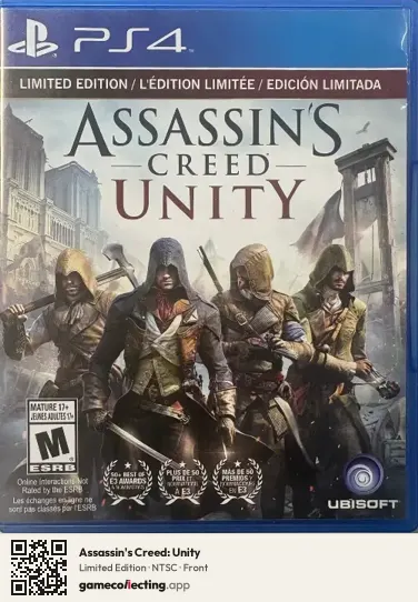 Assassin's Creed: Unity PlayStation 4, NTSC box front