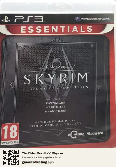 The Elder Scrolls V: Skyrim PlayStation 3, Spain box front