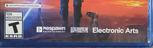 Star Wars Jedi: Survivor, the ESRB box on its front
