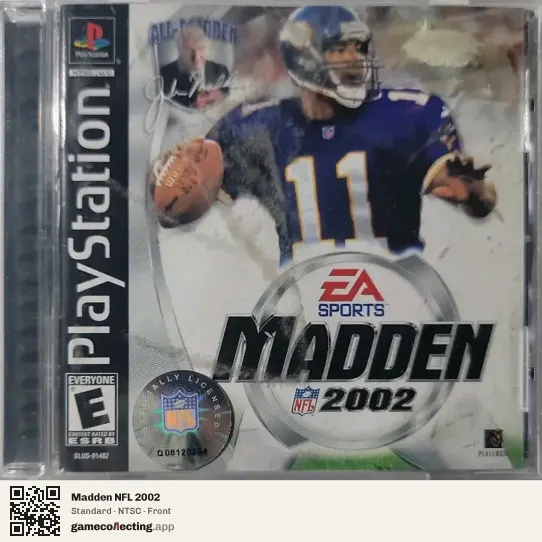 Madden NFL 2002 PlayStation, NTSC box front