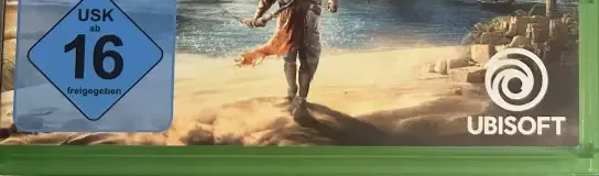 Assassin's Creed: Origins, the USK square on its front