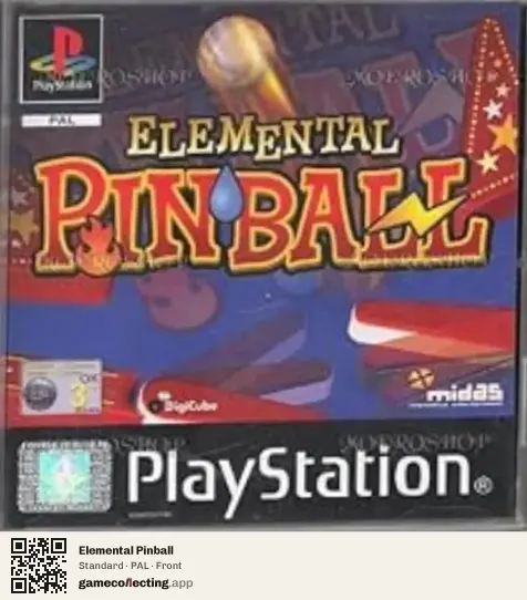 Elemental Pinball PlayStation, PAL box front