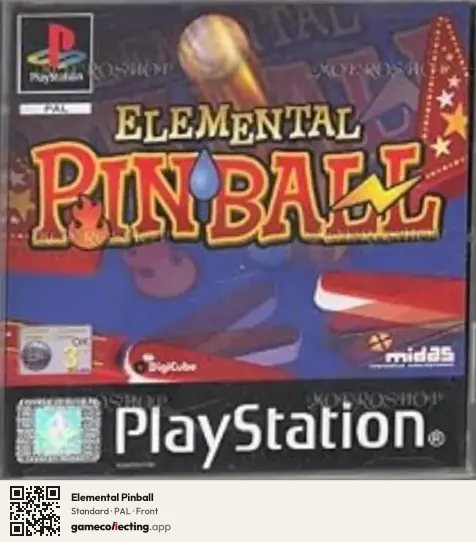 Elemental Pinball PlayStation, PAL box front