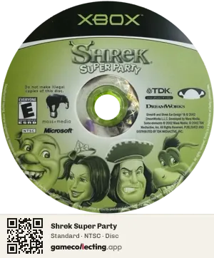 Shrek Super Party Xbox, NTSC disc
