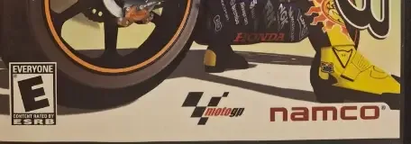 MotoGP 3, the ESRB box on its front