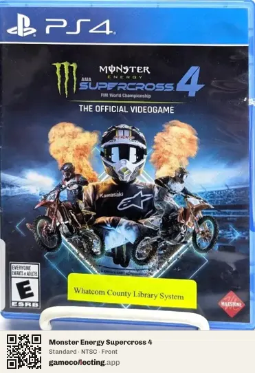 Monster Energy Supercross 4 PlayStation 4, NTSC box front