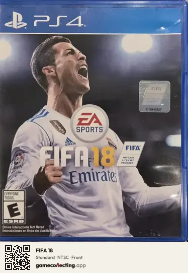 FIFA 18 PlayStation 4, NTSC box front