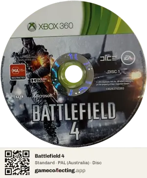 Battlefield 4 Xbox 360, PAL disc