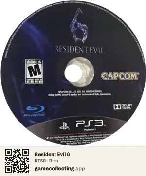 Resident Evil 6 PlayStation 3, NTSC disc