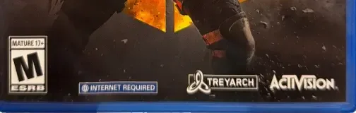 Call of Duty: Black Ops 4, the ESRB box on its front