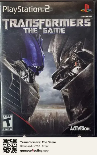 Transformers: The Game PlayStation 2, NTSC box front