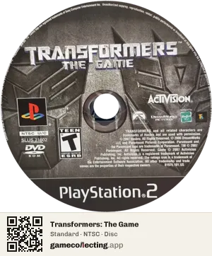 Transformers: The Game PlayStation 2, NTSC disc