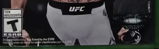 EA Sports UFC 3, the ESRB box on its front