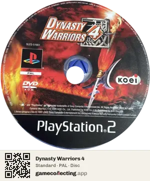 Dynasty Warriors 4 PlayStation 2, PAL disc