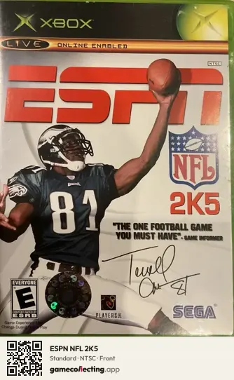 ESPN NFL 2K5 Xbox, NTSC box front