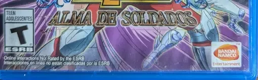 Saint Seiya: Soldiers' Soul, the ESRB box on its front