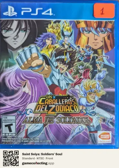 Saint Seiya: Soldiers' Soul PlayStation 4, NTSC box front